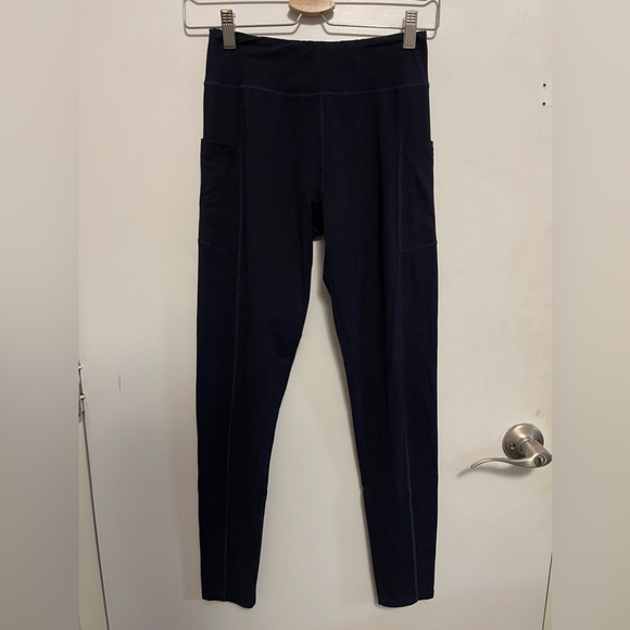 Satina Navy Blue Leggings with Side Pockets, Women’s One Size Fits All - Picture 1 of 3